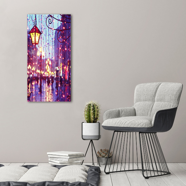 Verticale foto op canvas Lichten in de stad