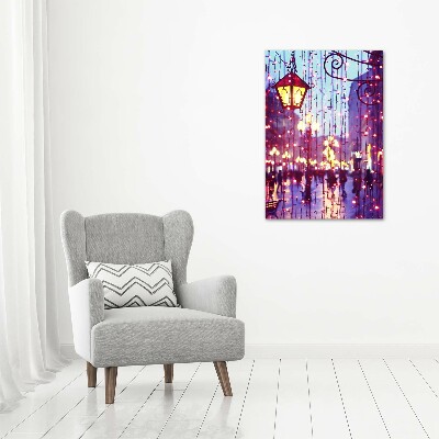 Verticale foto op canvas Lichten in de stad