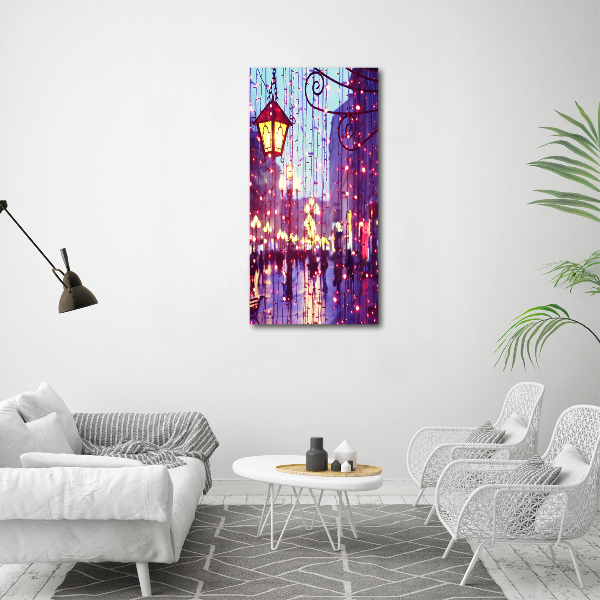 Verticale foto op canvas Lichten in de stad