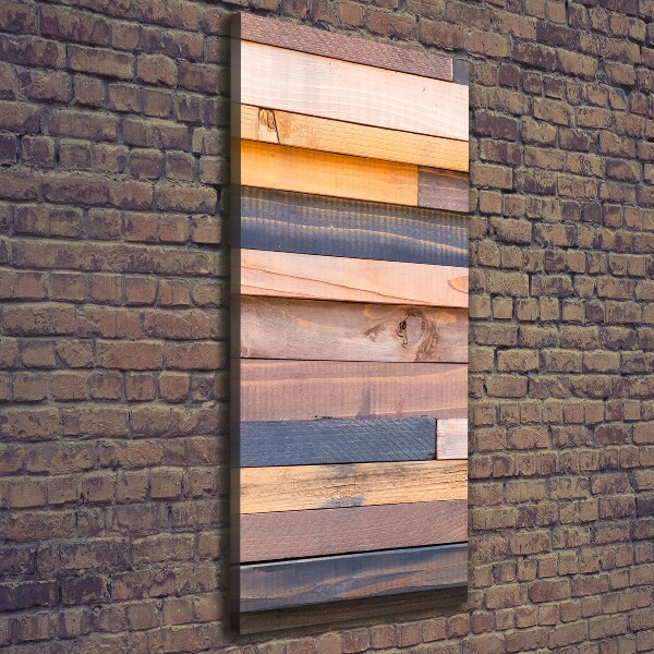 Verticaal canvasschilderij Houten muur