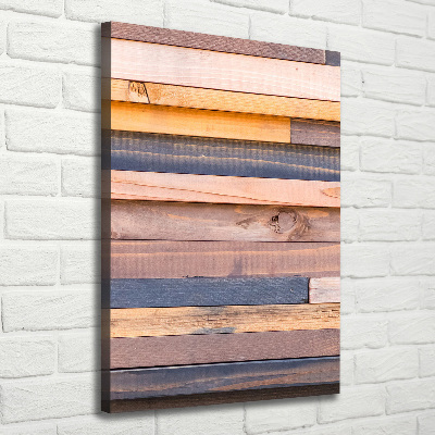 Verticaal canvasschilderij Houten muur