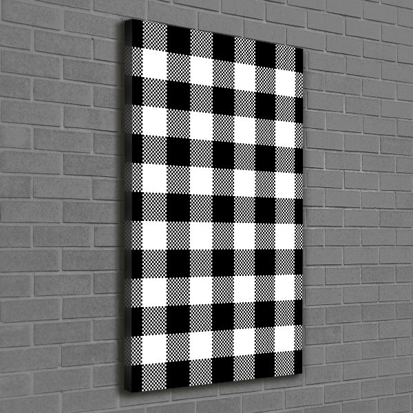 Verticale foto op canvas Zwart-wit geblokt