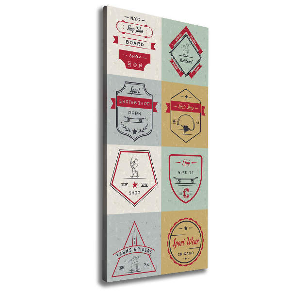 Verticaal schilderij op canvas Skateboardborden
