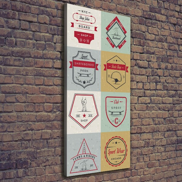 Verticaal schilderij op canvas Skateboardborden