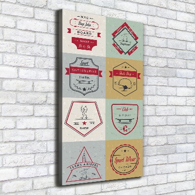 Verticaal schilderij op canvas Skateboardborden