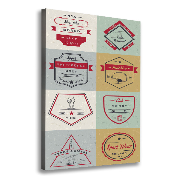Verticaal schilderij op canvas Skateboardborden