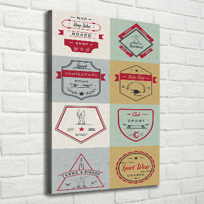 Verticaal schilderij op canvas Skateboardborden