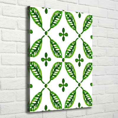 Verticaal schilderij op canvas Groene bladeren