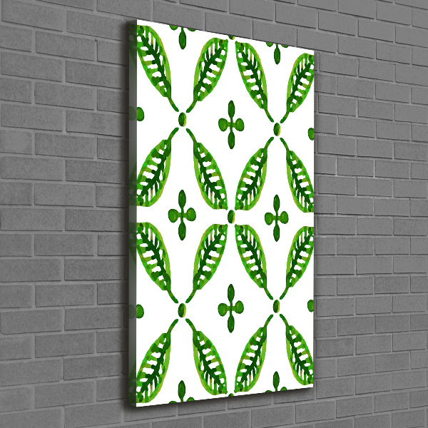Verticaal schilderij op canvas Groene bladeren