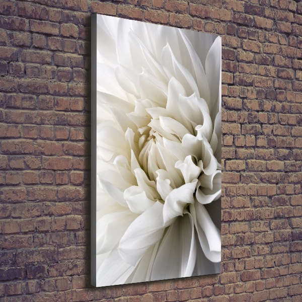 Verticaal canvasschilderij Witte dahlia