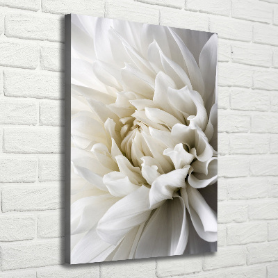 Verticaal canvasschilderij Witte dahlia