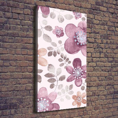 Verticaal schilderij op canvas Bloemenpatroon