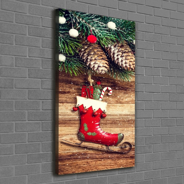 Verticaal schilderij op canvas Kerstversieringen