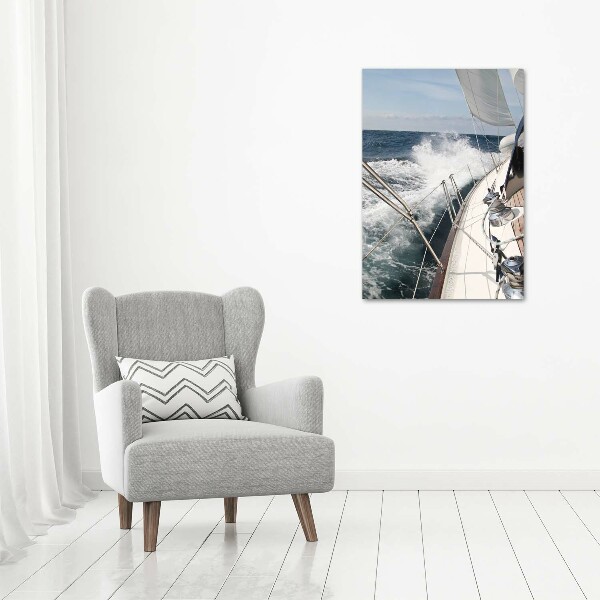 Verticale foto op canvas Een jacht op zee