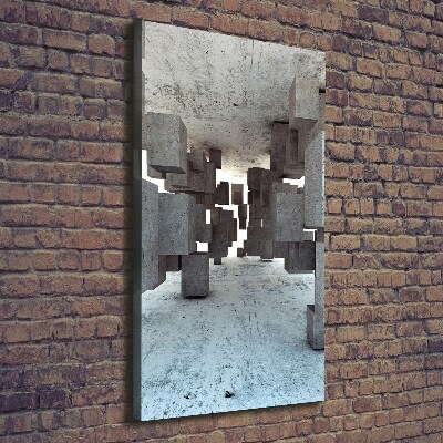 Verticaal canvasschilderij Kubussen van beton