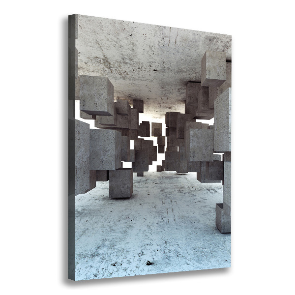 Verticaal canvasschilderij Kubussen van beton