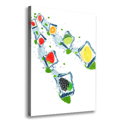 Verticaal schilderij op canvas Fruit en ijs