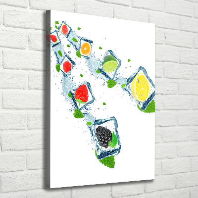 Verticaal schilderij op canvas Fruit en ijs