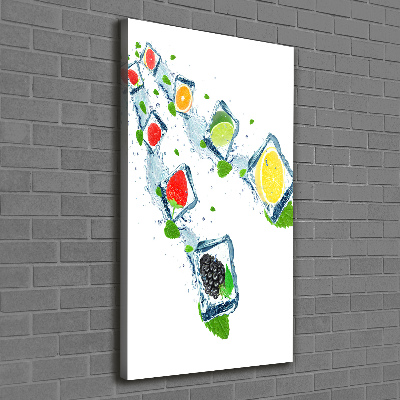 Verticaal schilderij op canvas Fruit en ijs