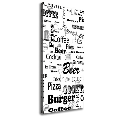 Foto obraz na płótnie pionowy Menu w restauracji