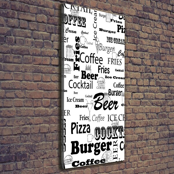 Verticaal canvasschilderij Restaurantmenu