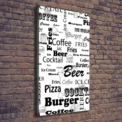 Verticaal canvasschilderij Restaurantmenu