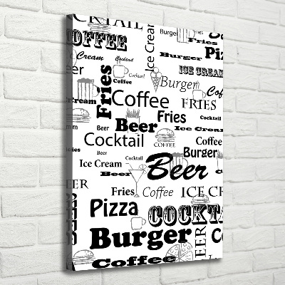 Foto obraz na płótnie pionowy Menu w restauracji