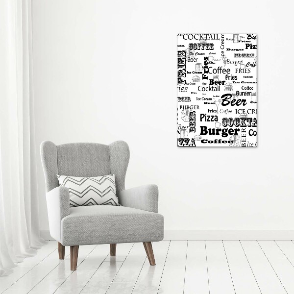 Verticaal canvasschilderij Restaurantmenu