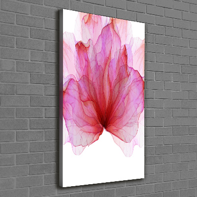 Verticaal schilderij op canvas Roze bloem