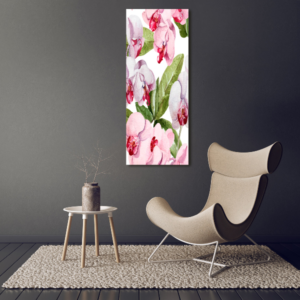 Verticale foto op canvas Orchidee