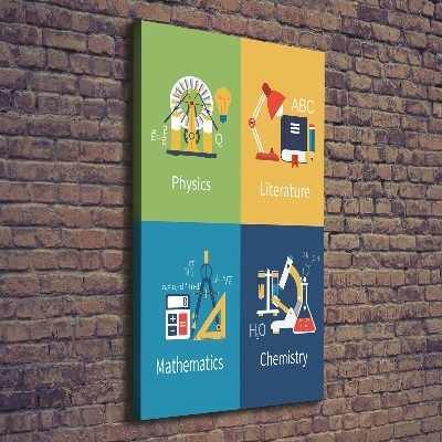 Verticale canvasfoto Schoolvakken