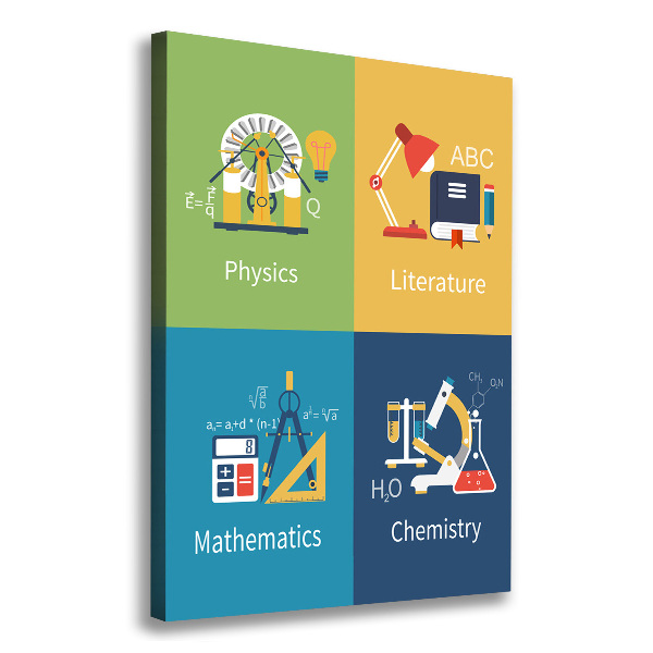 Verticale canvasfoto Schoolvakken