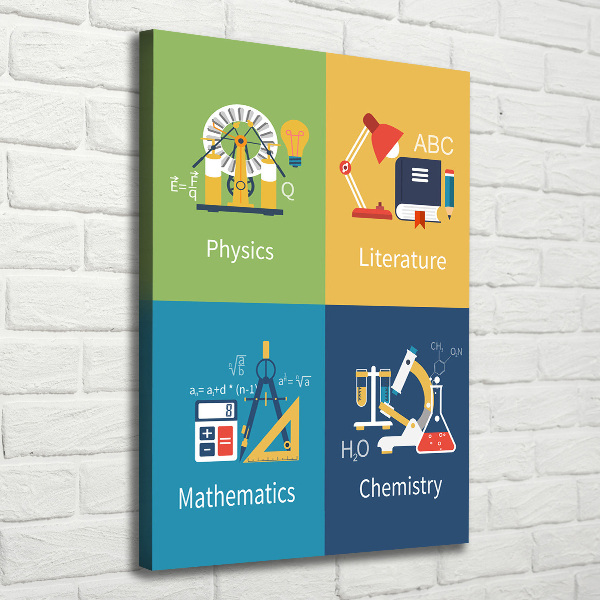 Verticale canvasfoto Schoolvakken