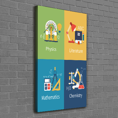 Verticale canvasfoto Schoolvakken