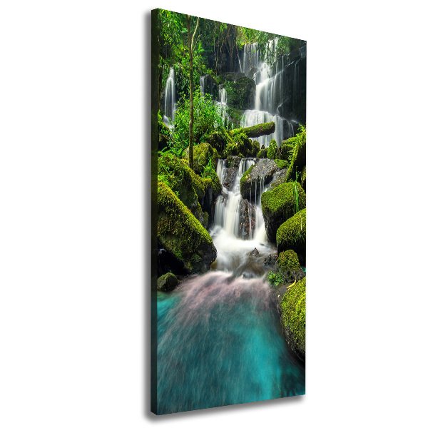 Verticaal schilderij op canvas Waterval in de jungle