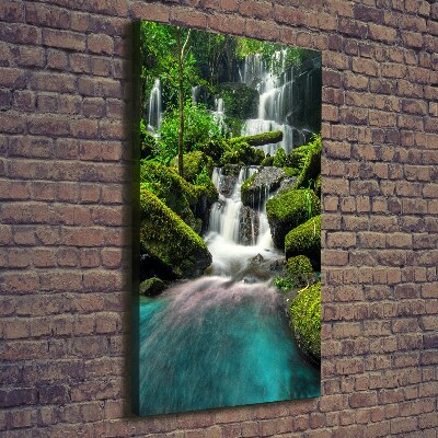 Verticaal schilderij op canvas Waterval in de jungle