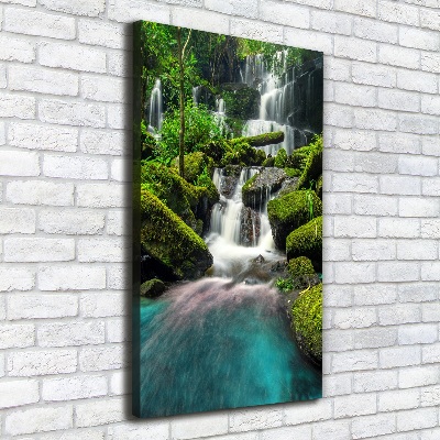 Verticaal schilderij op canvas Waterval in de jungle