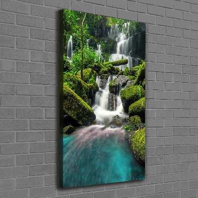 Verticaal schilderij op canvas Waterval in de jungle