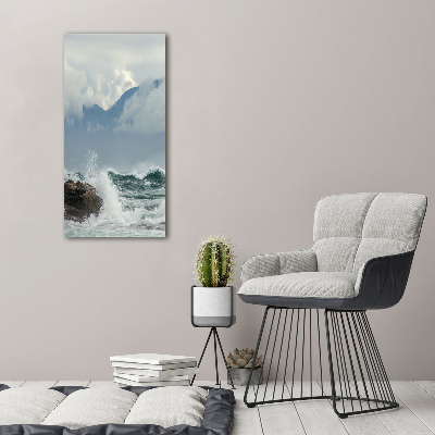 Verticale foto op canvas Ruwe zee