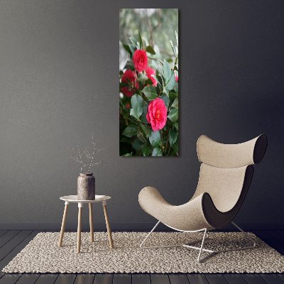 Verticaal canvasschilderij Camelia
