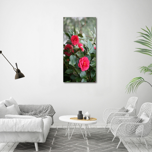 Verticaal canvasschilderij Camelia