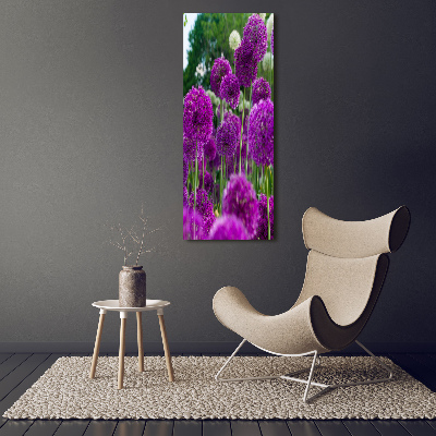 Verticale canvasfoto Knoflookbloemen