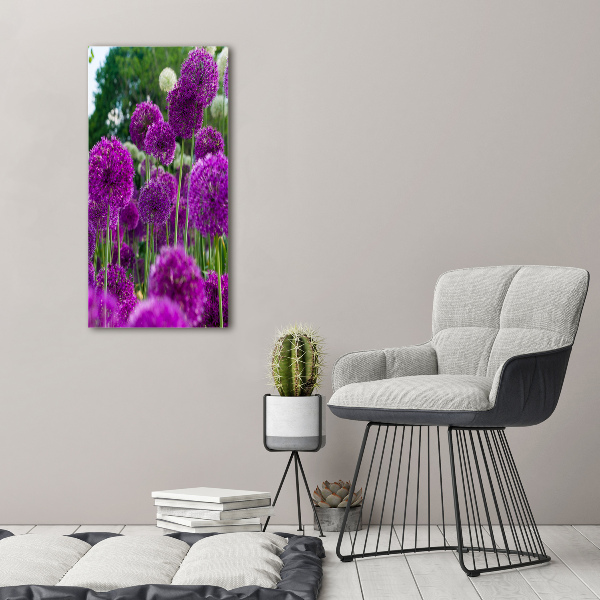 Verticale canvasfoto Knoflookbloemen