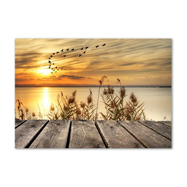 Foto obraz szklany Molo nad jeziorem