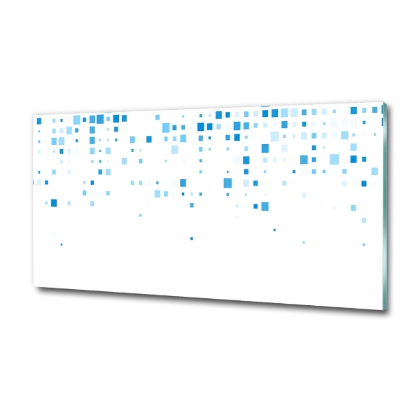Schilderij glas Blauwe vierkanten