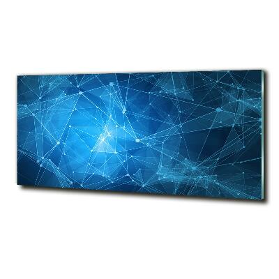 Glazen schilderij Blauwe lijnen