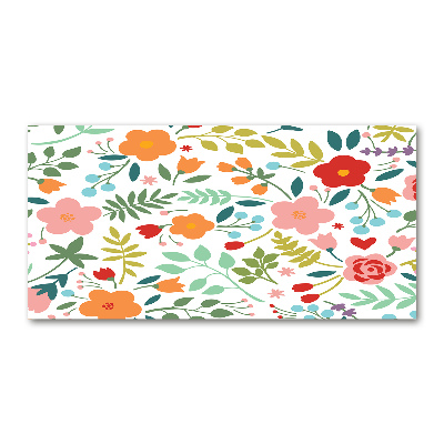 Glazen schilderij Illustratie van bloemen