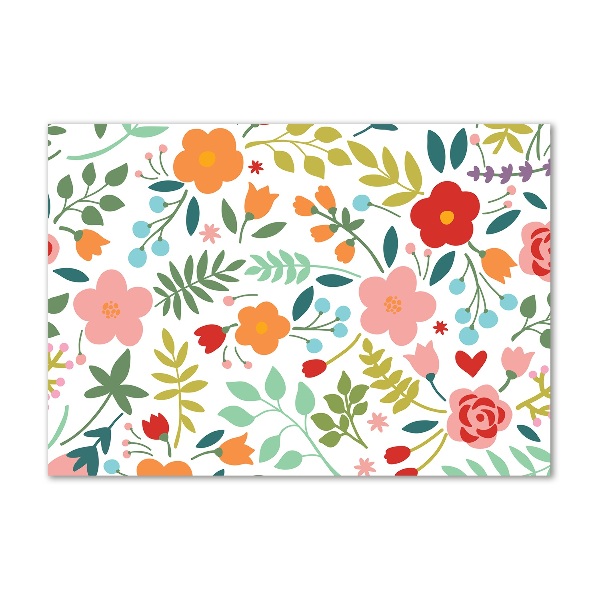 Glazen schilderij Illustratie van bloemen