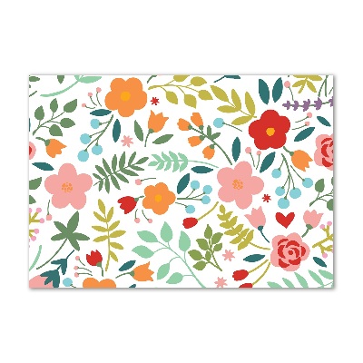 Glazen schilderij Illustratie van bloemen