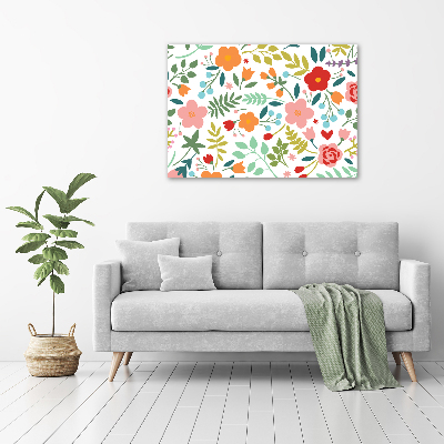 Glazen schilderij Illustratie van bloemen
